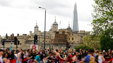 Getty Images The Tower of London in the foreground is dwarfed by the Shard skyscraper (Credit: Getty Images)