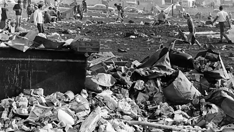 Getty Images Some of the rubbish left at Woodstock in 1970 can still be found on the site today (Credit: Getty Images)