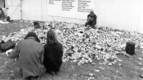 Getty Images Early music festivals, like the Isle of Wight Festival, had to deal with far less plastic waste (Credit: Getty Images)