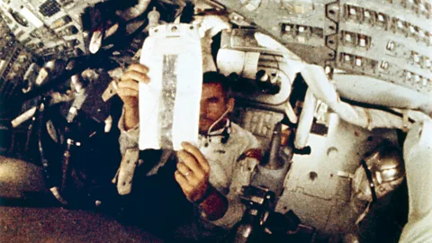 Nasa/Getty Images Without access to a stove, food had to be made palatable by adding cold water (Credit: Nasa/Getty Images)