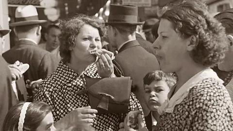 Granger Historical Picture Archive/Alamy Hot dogs were first invented by Charles L Feltman in 1867, and they quickly became a success (Credit: Granger Historical Picture Archive/Alamy)