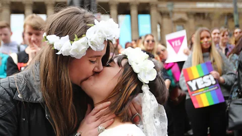 Getty Images Attitudes to homosexuality are changing in many countries - a fact that may also open the way for more frank discussions about sex in general (Credit: Getty Images)