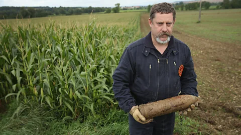 Getty Images Unexploded shells left over from World War One still litter many of the battlefields in France and have to be tested in case they contain poisonous gas (Credit: Getty Images)