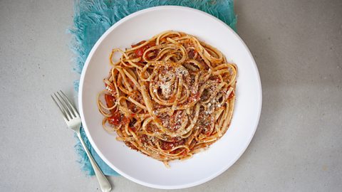 Get the recipe for microwave pasta arrabiata