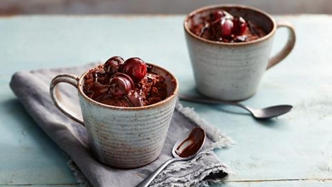 Get the recipe for microwave chocolate mug cakes