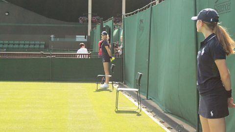 Ball girls on court