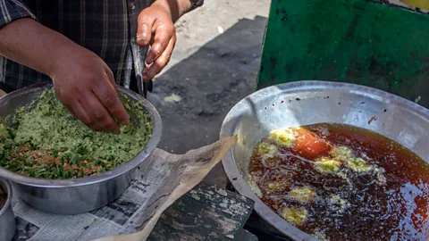 Hamada Elrasam Taameya are made with broad beans and fresh herbs and vegetables, producing a pale green interior and great depth of flavour (Credit: Hamada Elrasam)