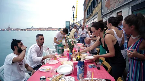 The feast is a communal meal on a massive scale