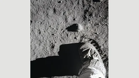 Nasa/Taschen 20 July, 1969: Aldrin’s boot leaves a sharp imprint in the lunar soil