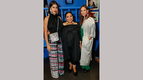Getty Images Work by designers (l to r) Mozhdeh Matin, Meche Correa and Chiara Macchiavello is exhibited at the Fashion and Textile Museum (Credit: Getty Images)