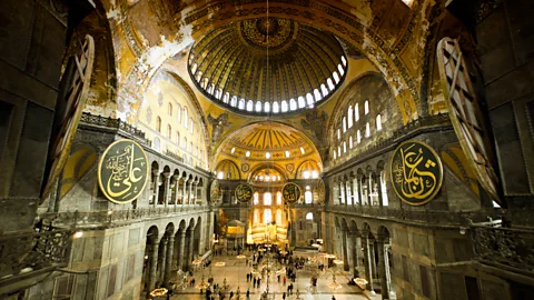 Getty Images Human voices reflect off the marble floor and domed surfaces inside the Hagia Sophia to that can have a profound affect on those listening to it (Credit: Getty Images)