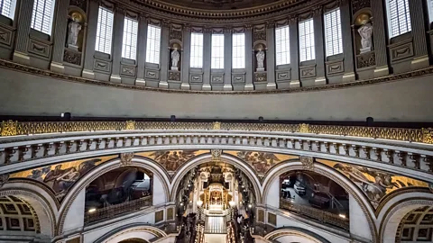 Alamy Even quiet sounds can be carried long distances in an indoor space like the whispering gallery at St Paul's Cathedral (Credit: Alamy)