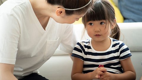 Girl with mum