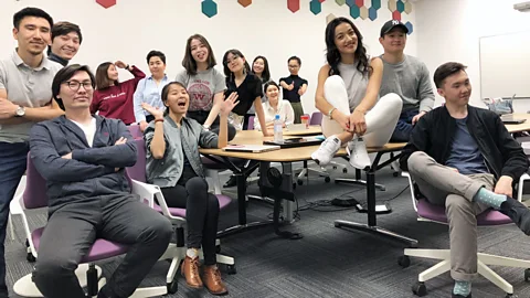 Zaure Rozmat The staff at The Steppe, a millennial publication in Kazakhstan, are among the young Kazakhs breaking down traditional deference to older generations (Credit: Zaure Rozmat)