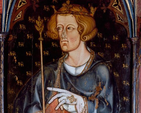 A painting of Edward I, Westminster Abbey, London.