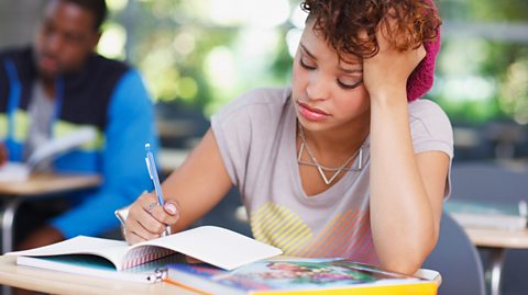 Girl studying outside