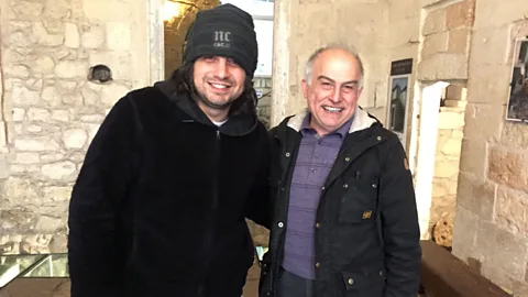 Vicki Salemi Today, Faggiano’s sons Andrea (pictured left), Marco and Davide help him run the museum and the trattoria (Credit: Vicki Salemi)