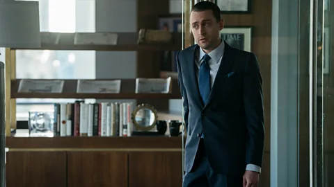 HBO Succession features a family of toxic men, including the reckless Roman, played by Kieran Culkin (Credit: HBO)