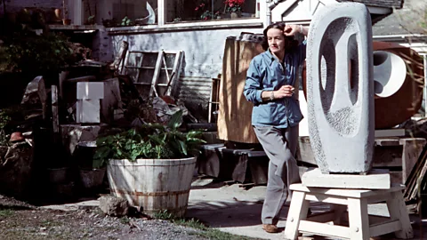 Getty Images The bohemian St Ives artists’ colony adopted the fisherman’s smock, seen here on sculptor Barbara Hepworth (Credit: Getty Images)