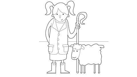 Little Bo Peep - picture to print and colour in