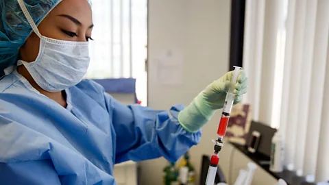 Getty Images An assistant prepares a stem cell treatment for a cosmetic procedure (Credit: Getty Images)