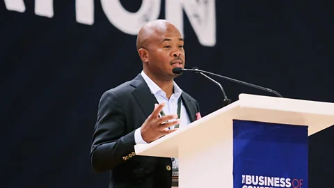 ALU Fred Swaniker at the inaugural Business of Conservation Conference in Kigali, Rwanda last year (Credit: ALU)