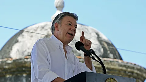 EFE News Agency/Alamy Former Colombian President Juan Manuel Santos: “The San José galleon… is one of the greatest finds of history” (Credit: EFE News Agency/Alamy)