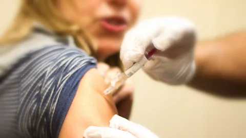 Getty Images Getting a flu jab in the morning might mean your body is more able to protect itself against the influenza virus than if you get it in the afternoon (Credit: Getty Images)
