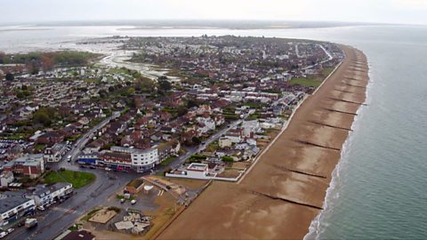 What coastal management techniques are being used on Hayling Island?