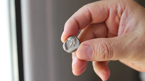 Jessica Bateman Korka and her team have uncovered a huge number of coins at the Tenea site, as well as vases, lanterns and tools (Credit: Jessica Bateman)