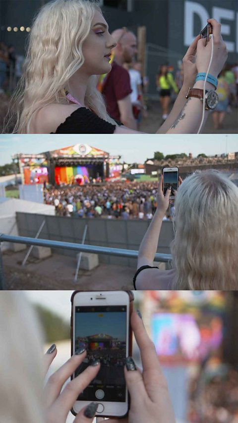 Phoebe taking pictures at Manchester Pride
