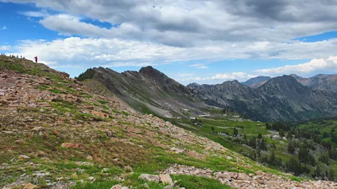 Matt Stirn An alpine archaeologist looks out over the Teton Range in Wyoming (Credit: Matt Stirn)
