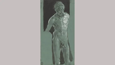 Klassik Stiftung Weimar Nude Self-Portrait – Albrecht Dürer (c1499); it’s unclear how Dürer created this self-portrait, as he only had a small mirror