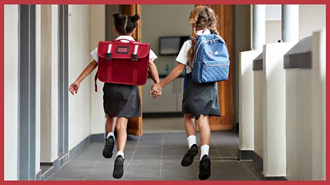 Image: two friends in school