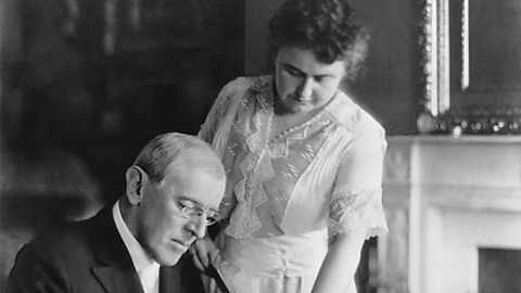 President Woodrow Wilson and First Lady Edith Wilson.