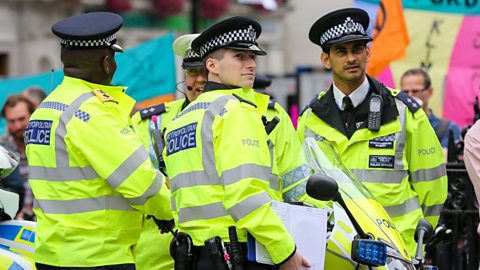 Met police at a protest