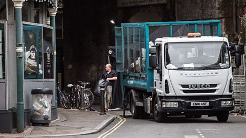 Refuse truck in London