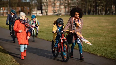 Getty Images Creating more pedestrianised areas in cities is good for wellbeing. (Credit: Getty Images)