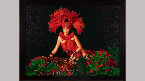 Courtesy Templon, Paris & Brussels, © Kehinde Wiley Portrait of Shelby Hunter by Kehinde Wiley (2019) – Wiley uses traditions of Western art to celebrate and give status to people of colour