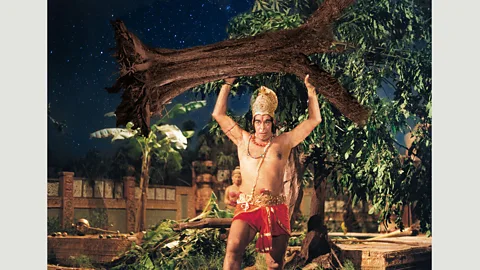 Ramanand Sagar Productions Hanuman (Dara Singh), a Hindu god and ardent devotee of Lord Ram, is believed to be the inspiration for the monkey hero in the Chinese novel Xiyouji (Journey to the West)