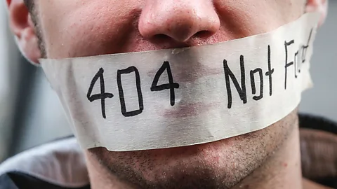 Getty Images Man with 404 error sticker on mouth (Credit: Getty Images)