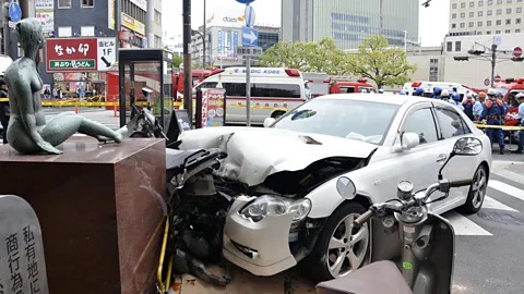 Alamy An older driver caused a multi-injury accident in Kobe after crashing into a monument. Similar accidents caused by elder drivers are prevalent across Japan (Credit: Alamy)