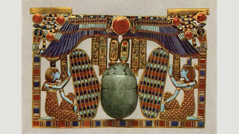 Alamy Depictions of the goddess Isis, such as on this ornamental breastplate found in the tomb, were modern-looking, her bobbed hair and shift dress chiming with the 1920s modern girl