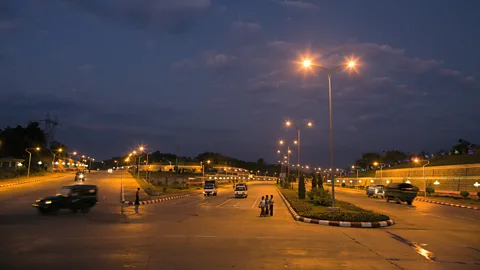 Paula Bronstein/Getty Images "There was something eerie about the empty streets of Nay Pyi Taw after sunset" (Credit: Paula Bronstein/Getty Images)
