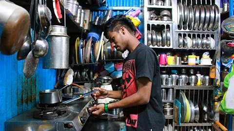 Chhavi Goyal Akshay, who joined the programme back in 2014, makes chai tea at home (Credit: Chhavi Goyal)
