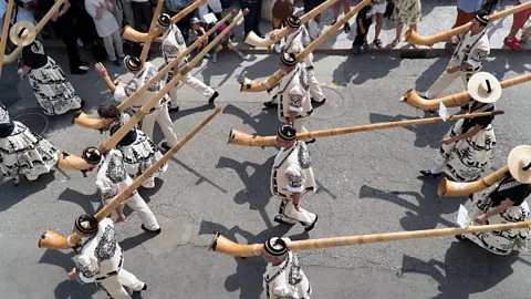 Anna Muckerman A choir of cheesemakers from the canton of Fribourg, north of Vevey, has been a popular fixture at the Fête since 1819 (Credit: Anna Muckerman)