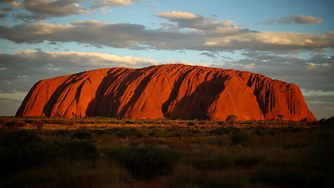 The Uluru rock in Australia.