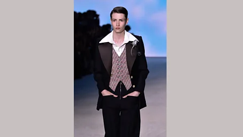 Getty Images In October 2019 at Louis Vuitton, Krow was the first ever transgender man to model on a womenswear catwalk (Credit: Getty Images)