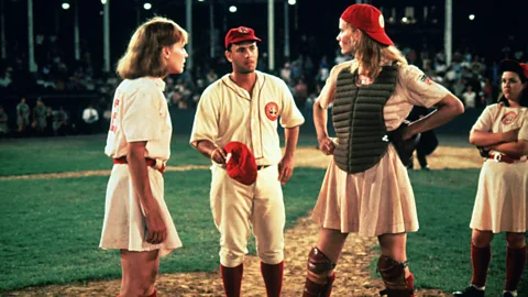 Columbia Pictures A fictionalised of the real-life All-American Girls Professional Baseball League, A League of Their Own starred Geena Davis (Credit: Columbia Pictures)