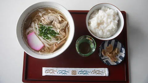 Jamie Lafferty While very few residents in Ikegachi still know how to prepare cycad, there is one island restaurant that still serves it (Credit: Jamie Lafferty)